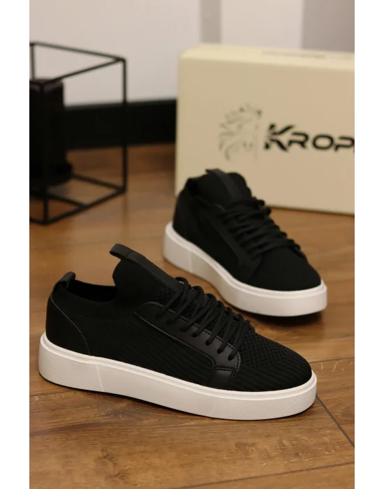 Vibe Siyaha Beyaz Taban Triko Sneaker