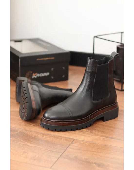 Vorn Siyah Hakiki Deri Arizona Chelsea Bot