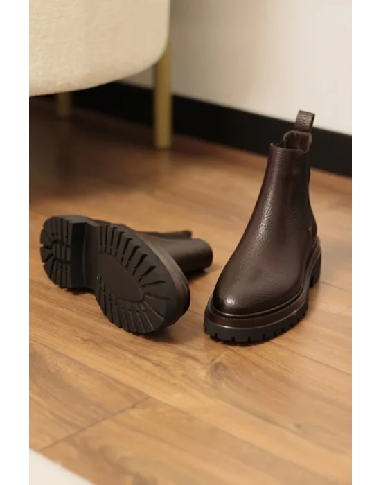 Zerion Hakiki Arizona Deri Acı Kahve Chelsea Bot