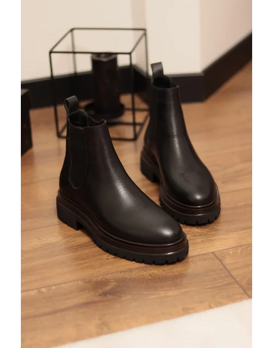 Zerion Hakiki Arizona Deri Siyah Chelsea Bot