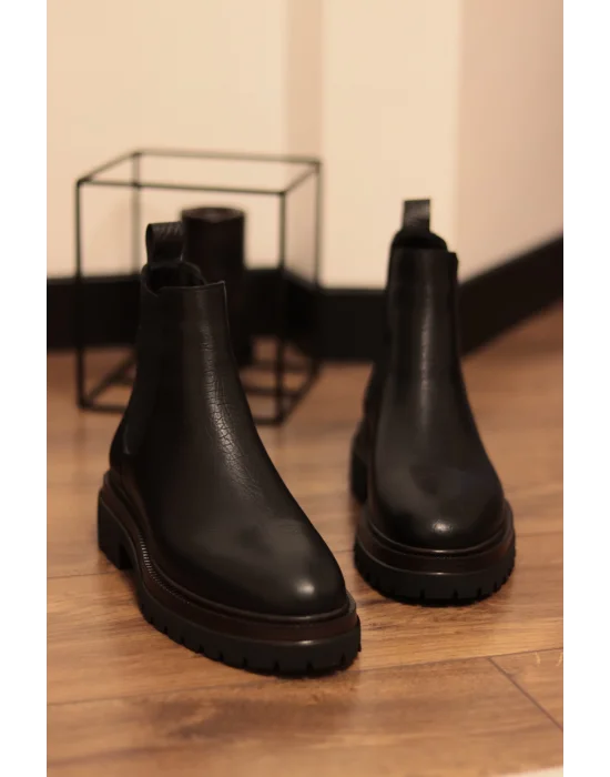 Zerion Hakiki Arizona Deri Siyah Chelsea Bot