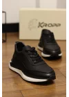 Sigma Siyah Hakiki Deri İthal Taban Sneakers