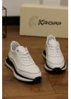 Sigma Beyaz Hakiki Deri İthal Taban Sneakers