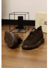 Mocha Hakiki Deri Acı Kahve Süet Sneaker