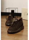 Mocha Hakiki Deri Acı Kahve Süet Sneaker