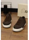Zen Hakiki Deri Kahve Nubuk Sneaker Ayakkabı