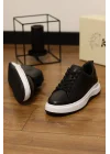 Grand Hakiki Deri Siyah Eva Taban Sneaker Ayakkabı