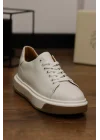 Lord Hakiki Deri Floter Baskı Beyaz Sneaker