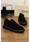 Nox Hakiki Deri Eva Taban Siyah Süet Sneaker