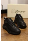 Lusso Hakiki Deri Siyah İthal Taban Sneakers