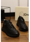 Lusso Hakiki Deri Siyah İthal Taban Sneakers