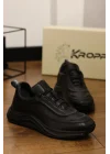 Lusso Hakiki Deri Siyah İthal Taban Sneakers