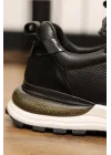 Monza Hakiki Deri Siyah İthal Köpük Taban Sneakers