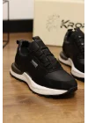 Monza Hakiki Deri Siyah İthal Köpük Taban Sneakers