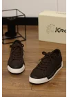 Clay Hakiki Nubuk Deri Kahve Sneaker