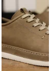 Clay Hakiki Nubuk Deri Bej Sneaker