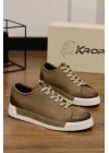 Clay Hakiki Nubuk Deri Bej Sneaker