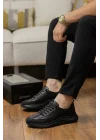 Draco Hakiki Deri Siyah İthal Taban Erkek Sneakers
