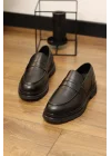 Elron Hakiki Deri Siyah Arizona Loafer
