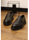Elron Hakiki Deri Siyah Arizona Loafer