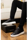 Hakiki Deri Eva Taban Siyaha Beyaz Sneaker