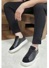 Hakiki Deri Siyah Süet ve Cilt Eva Taban Sneaker