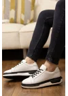 Nova Hakiki Deri Beyaz İthal Taban Sneaker Ayakkabı