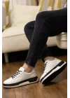 Nova Hakiki Deri Beyaz İthal Taban Sneaker Ayakkabı