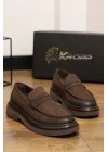 Palermo Hakiki Nubuk Deri Kahve Loafer