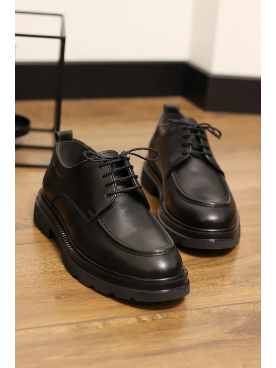 Corvani Hakiki Deri Siyah Klasik Ayakkabı