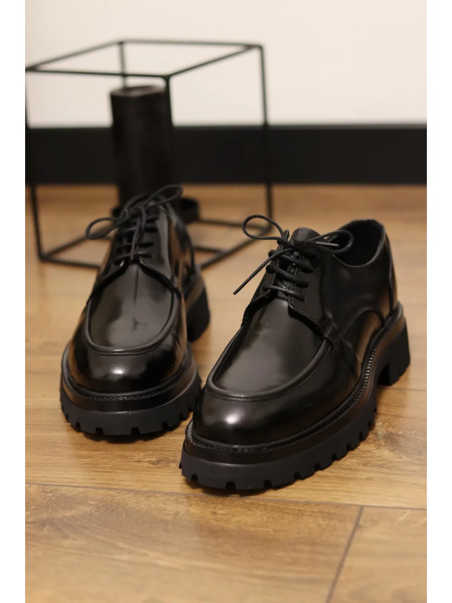 Salvo Hakiki Açma Deri Siyah Klasik Ayakkabı