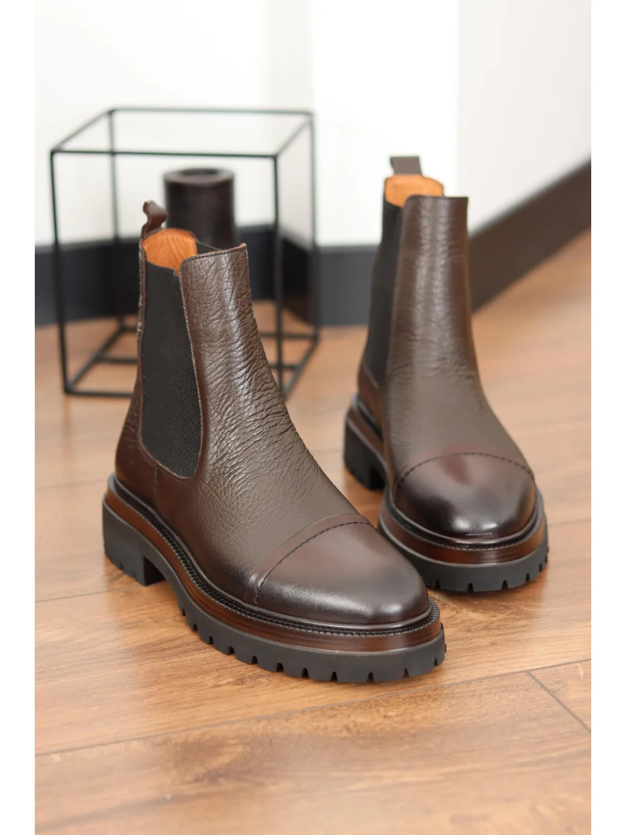 Vorn Acı Kahve Hakiki Deri Arizona Chelsea Bot