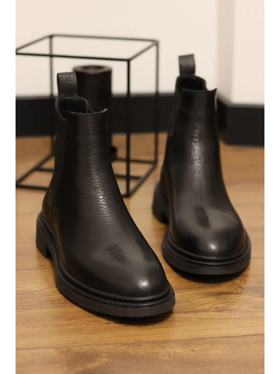 Zent Hakiki Arizona Deri Siyah Günlük Chelsea Bot