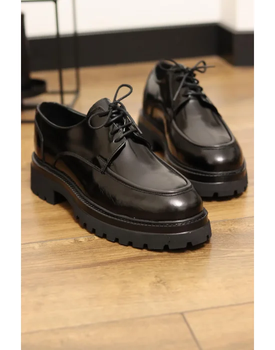 Salvo Hakiki Açma Deri Siyah Klasik Ayakkabı