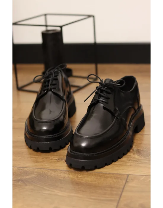 Salvo Hakiki Açma Deri Siyah Klasik Ayakkabı