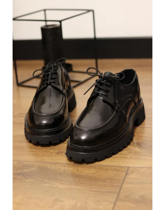 Salvo Hakiki Açma Deri Siyah Klasik Ayakkabı