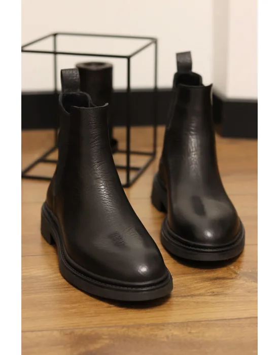 Zent Hakiki Arizona Deri Siyah Günlük Chelsea Bot