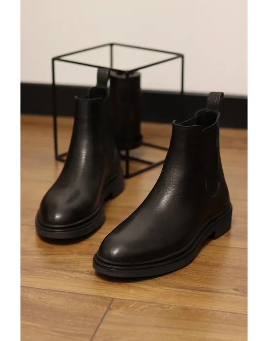 Zent Hakiki Arizona Deri Siyah Günlük Chelsea Bot