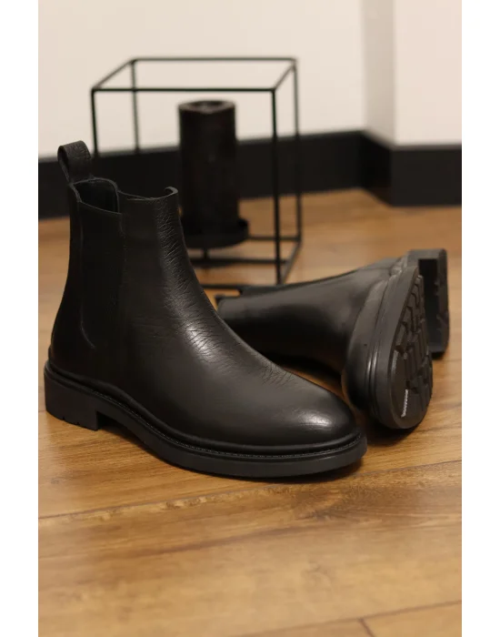 Zent Hakiki Arizona Deri Siyah Günlük Chelsea Bot