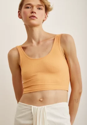 Spaghetti Strap Crop Top Orange