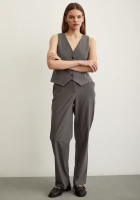 Classic Flare Leg Trousers Gray