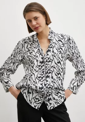 Animal Patterned Shirt Black