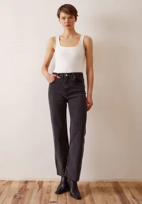 Flared High Waist Black Jeans