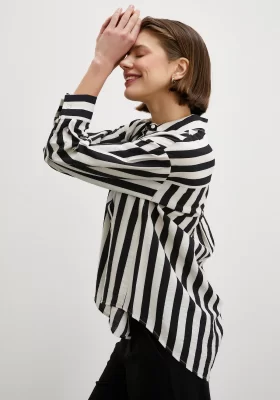 Striped Shirt with Worms Black