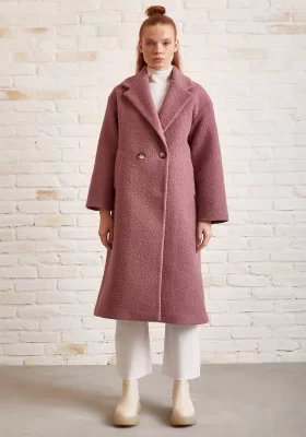 Pocketed Booklet Coat Purple