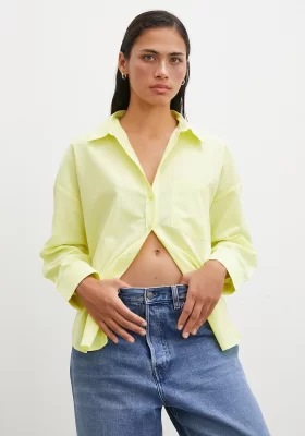 Regular Fit Poplin Shirt Yellow