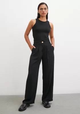 Wide Leg Trousers Black