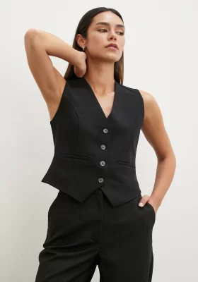 Buttoned Vest Black