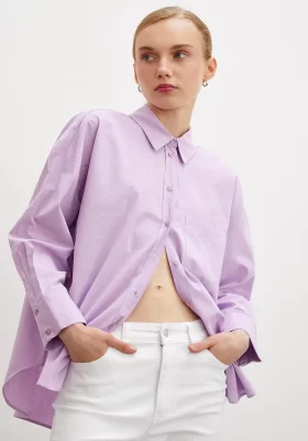 Regular Fit Poplin Shirt Lilac