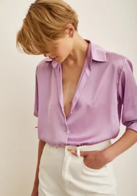 Basic Satin Shirt Purple